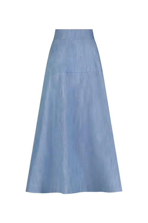Lela Rose Denim A-Line Skirt in Light Denim at Nordstrom, Size 0 | Nordstrom