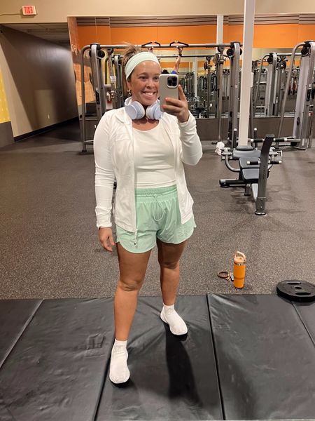 Midsize workout fit. Tank is on sale between $12-$18. White sold out in most sizes, tons of other colors like black & more! Shorts are $25, lots of fun spring colors, size XL. Headbands linked 5 for $6. Define jacket size 12.

#LTKunder100 #LTKunder50 #LTKFind