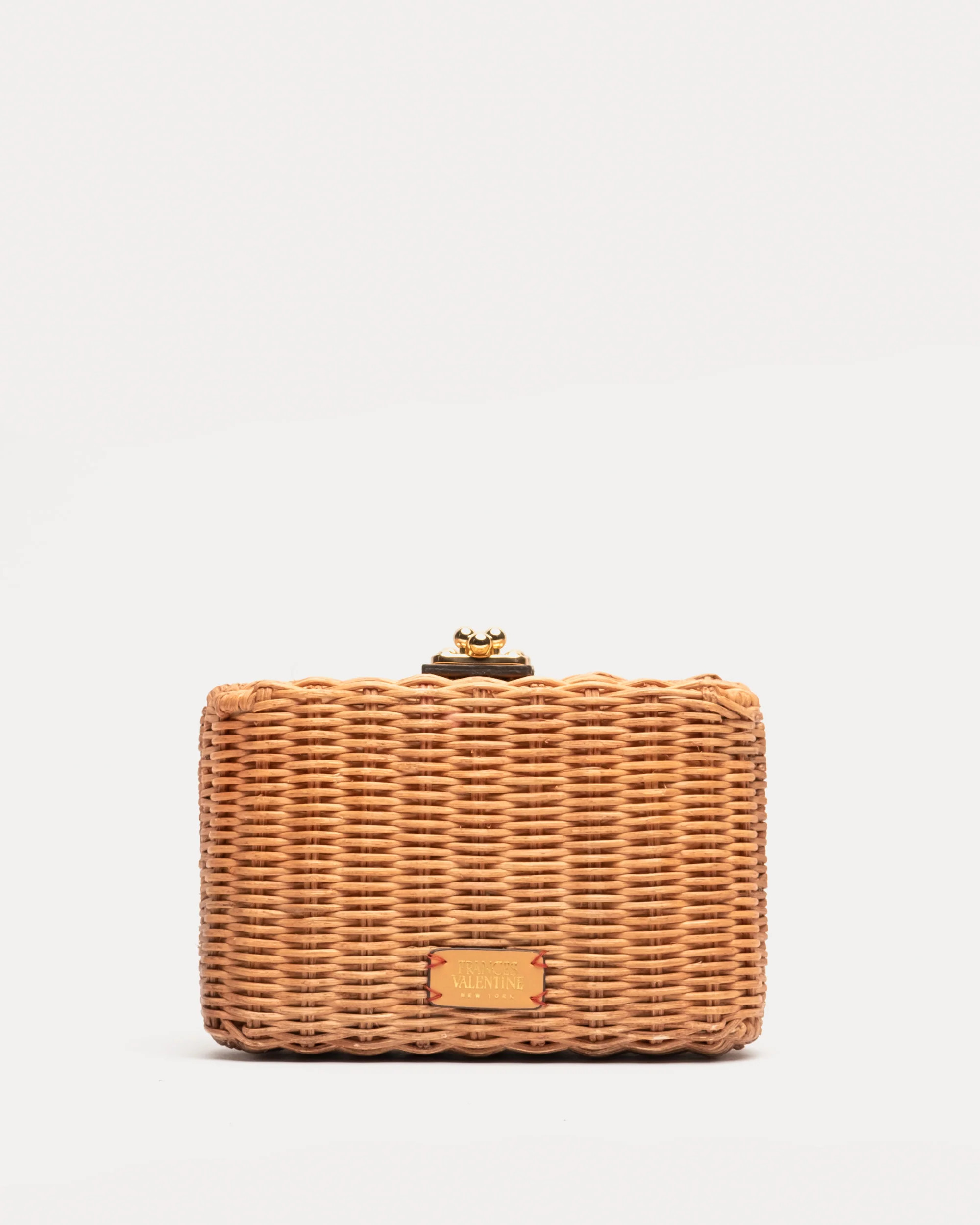 Paige Wicker Box Clutch Toast | Frances Valentine