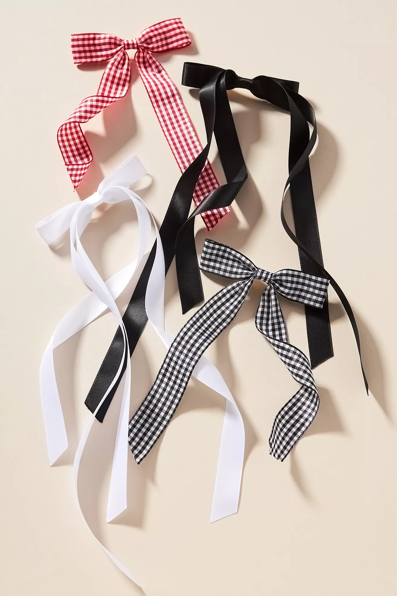 Positano Gingham Hair Bows, Set of 4 | Anthropologie (US)