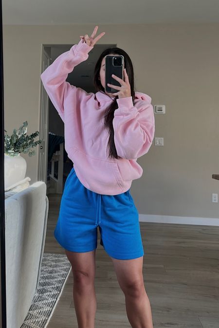 sweatshirt is linked but they don’t have pink on the site anymore 😭🩷  top: xs | shorts: xs

#LTKstyletip #LTKFind #LTKSeasonal