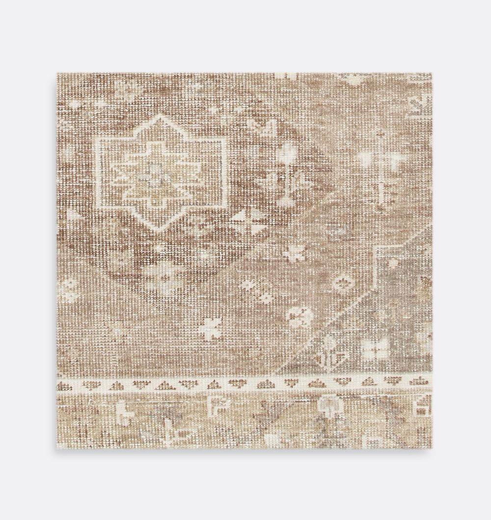Thorn Hand-Knotted Rug - 18"" X 18"" Swatch - Beige | Rejuvenation