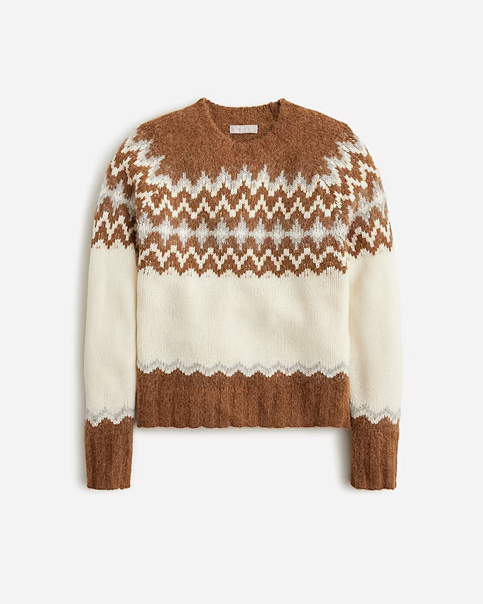 Fair Isle crewneck sweater in brushed yarn | J. Crew US