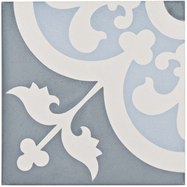 SomerTile 7.875x7.875-inch Cement Empress Ocean Cement Floor and Wall Tile (12 tiles/5.5 sqft.) | Bed Bath & Beyond