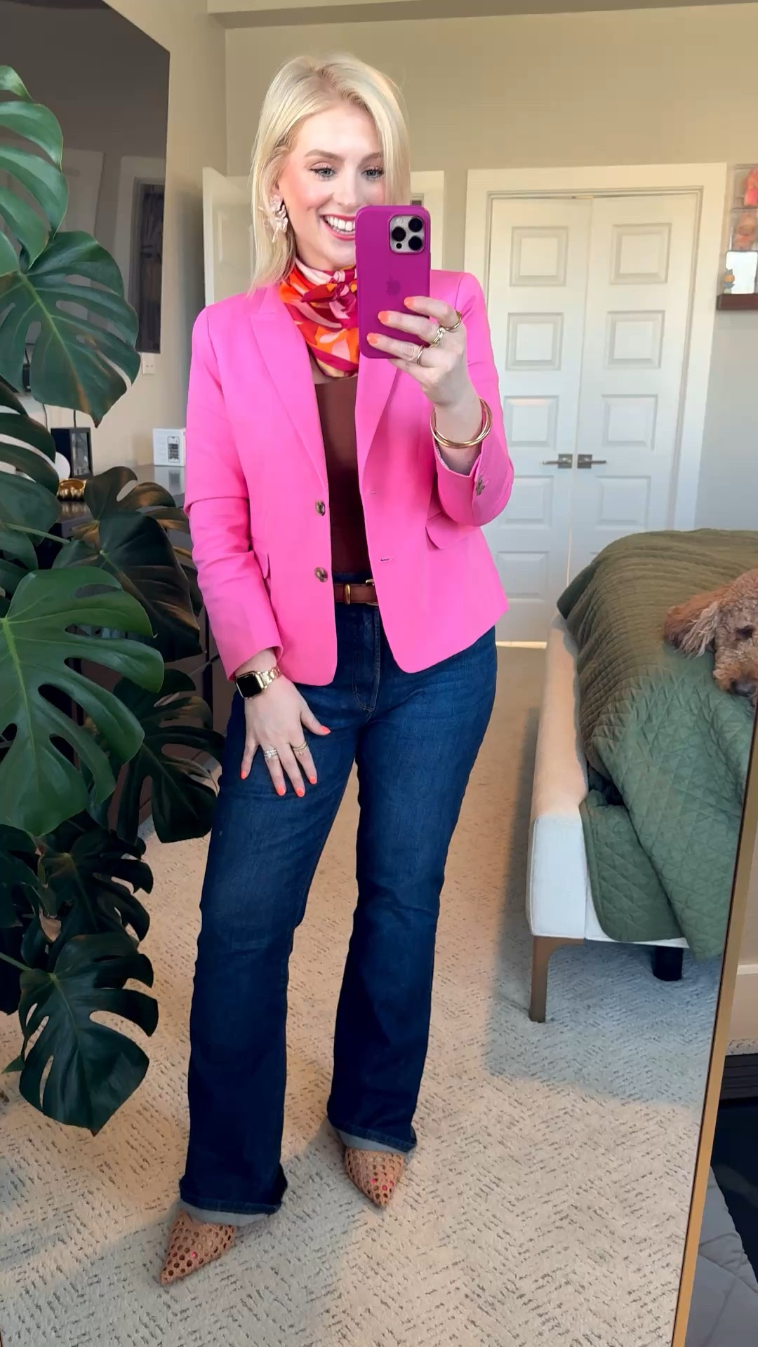 On Wednesdays we wear pink 💖 The easiest way to look instantly put together = throw on a structured blazer with denim. This J.Crew one is so good—tailored, flattering, and the color is everything.

Also not over the scarf moment lately… it just makes the whole outfit feel styled without trying ✨

#LTKootd #LTKMidsize #LTKWorkwear