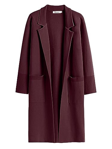 ANRABESS Cardigan for Women Oversized Open Front Sweater Coat Long Sleeve Lapel Blazer Jacket Fal... | Amazon (US)