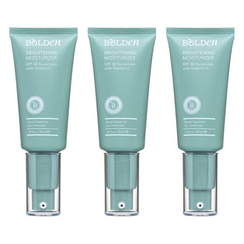 BOLDEN SPF 30 Brightening Face Moisturizer with Vitamin C | Broad Spectrum UVA/UVB Sunscreen | Applies Clear without Chalky Residue |1.0 FL Oz (Pack of 3) | Amazon (US)