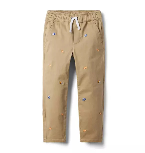 Embroidered Football Twill Pant | Janie and Jack