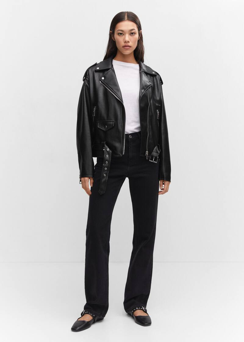 Veste oversize similicuir -  Femme | Mango France | MANGO (FR)