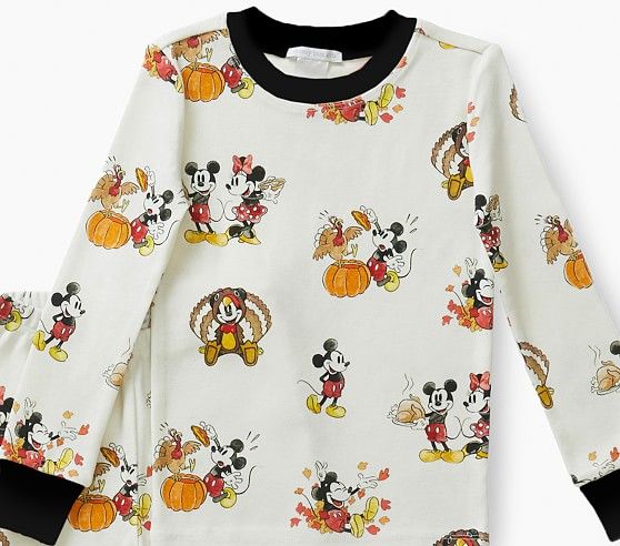 Disney Mickey Mouse Thanksgiving Organic Tight Fit Pajama Set | Pottery Barn Kids