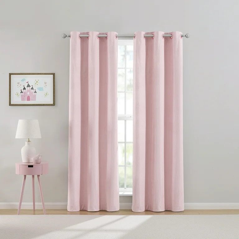 Your Zone Kids' Corduroy Blackout Curtain Panel, 1 Panel, Pink, 38" W x 84" L | Walmart (US)