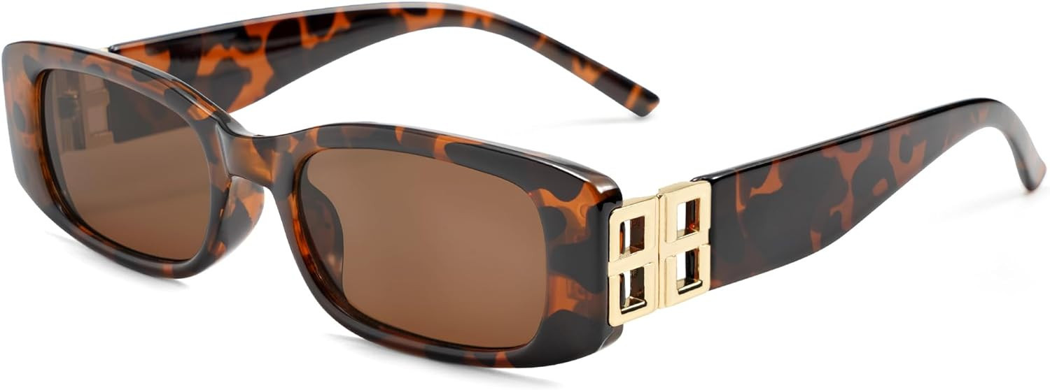 Allarallvr Rectangle Sunglasses for Women 90s Retro Trendy Y2K Classical Vintage Square Shades AR... | Amazon (US)