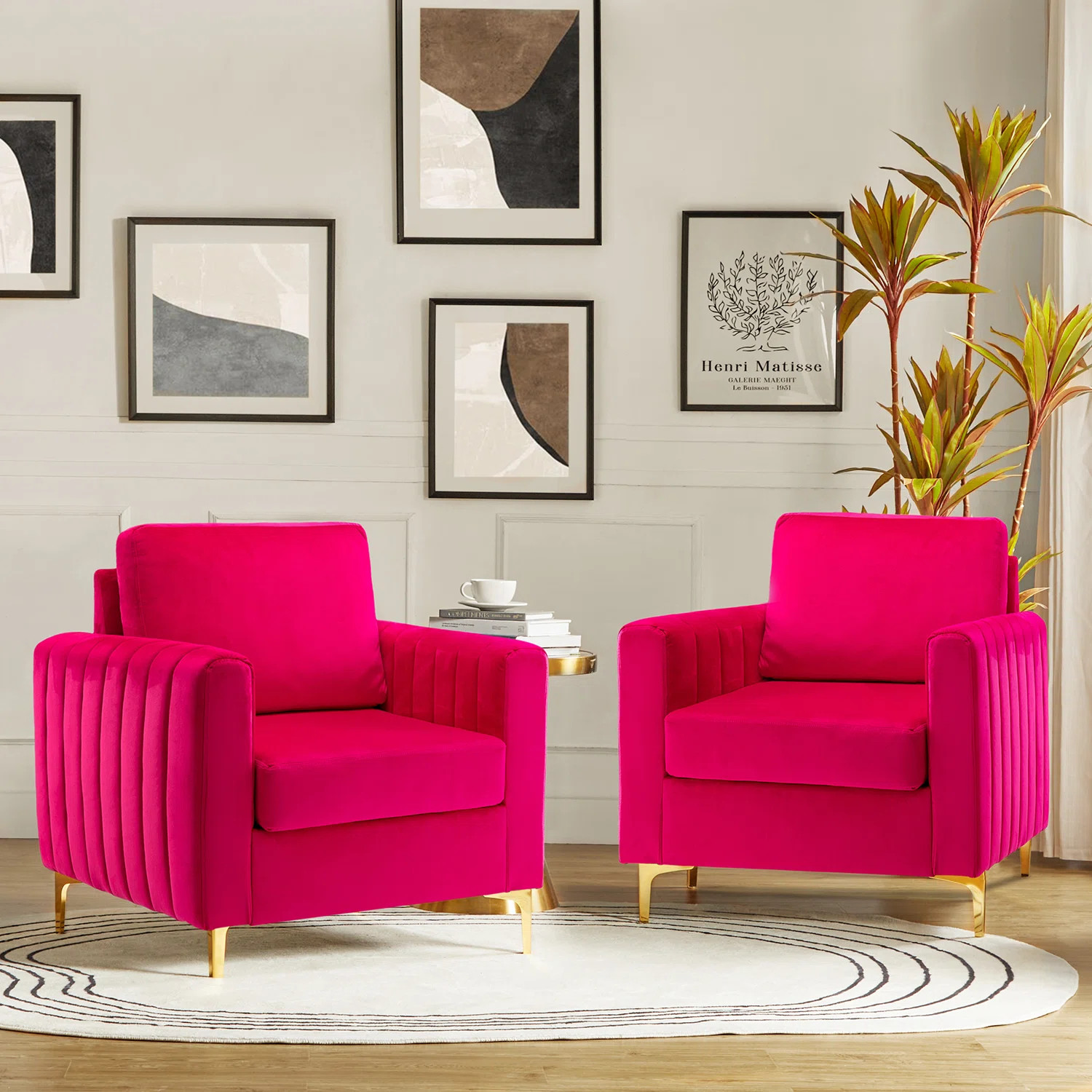 Gillette Upholstered Tufted Velvet Club Chair (Set of 2) | Wayfair North America