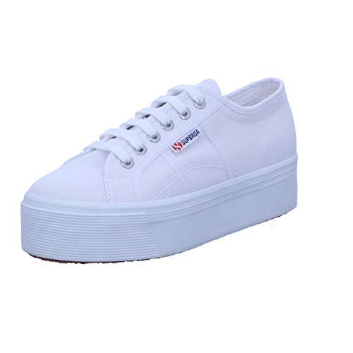 Superga 2790 Platform Sneakers for Men and Women - Iconic Italian Men’s and Women’s Tennis Shoes with Breathable Canvas Upper, Non Slip Rubber Sole, White - 7.5 Men/9 Women | Amazon (US)