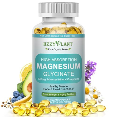 Magnesium Glycinate 500mg Softgels, High Absorption Magnesium Supplement Softgel Capsules for Muscle, Heart, Sleep & Bone Support, Stress Relief, Nerve Health & Metabolism, Non-GMO, 2 Month Supply | Amazon (US)
