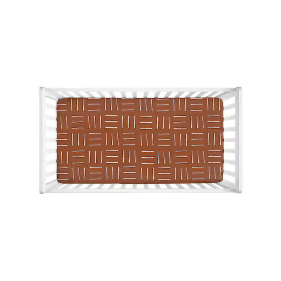 Tribal Mudcloth Crib Sheet burnt Orange | Etsy | Etsy (US)