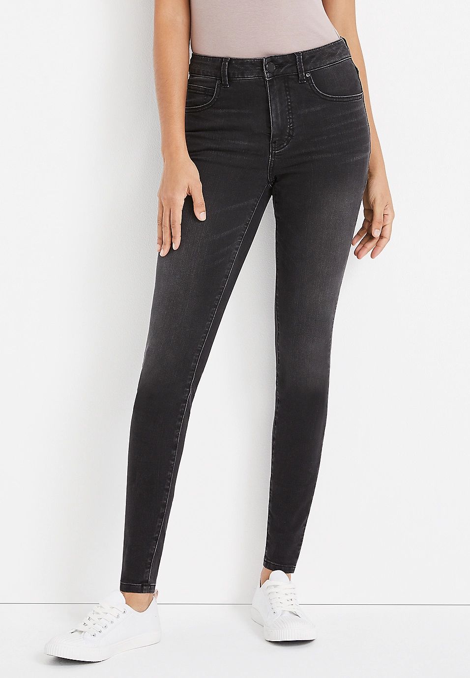 m jeans by maurices™ Everflex™ Black Skinny High Rise Jean | Maurices
