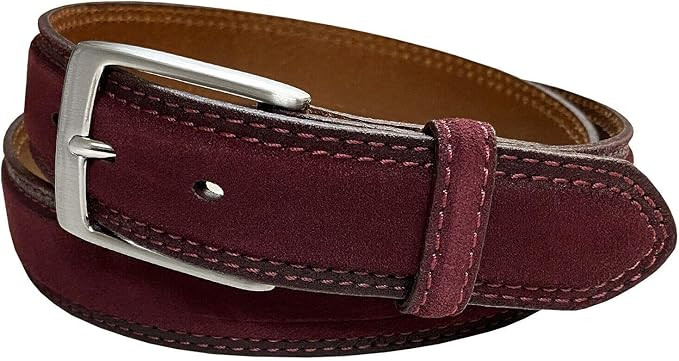 Men's Belt Suede Full Leather Belt Casual Dress Leather Belt 1-3/8"(35mm) Wide, Multi-Style Optio... | Amazon (US)