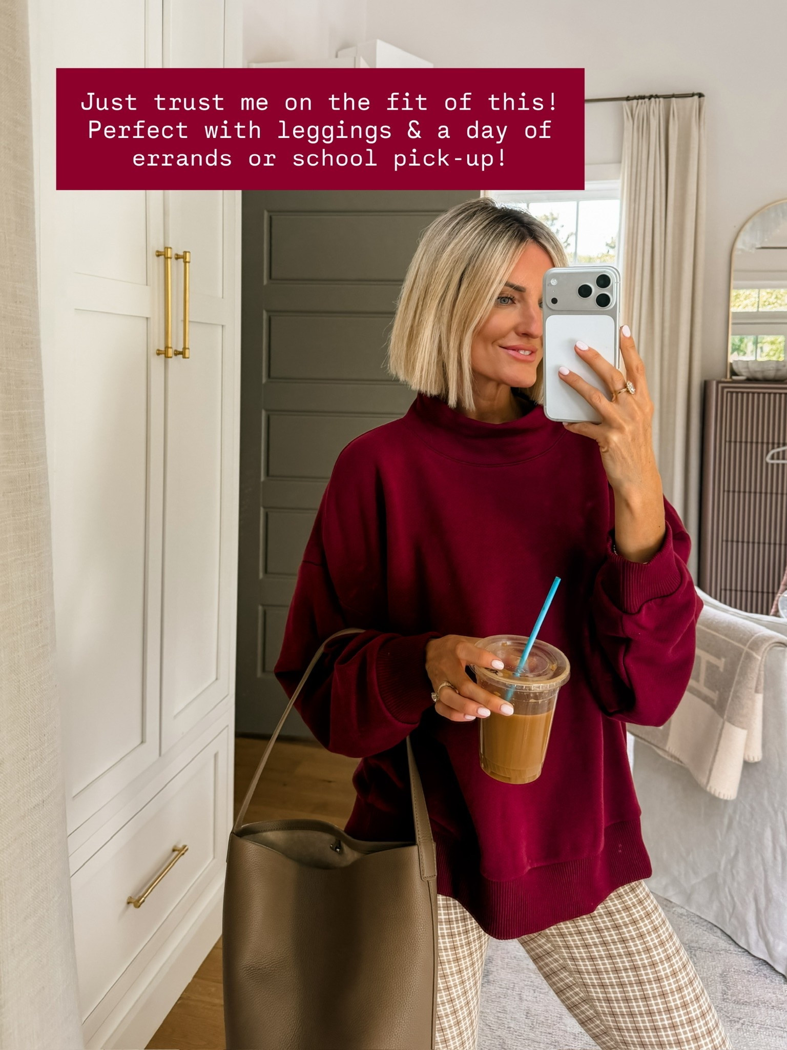 This mock neck sweatshirt is definitely a fall must-have! Love the burgundy color! Wearing M in sweatshirt!

Loverly Grey, Target, mock neck sweatshirt, burgundy sweatshirt, athleisure, activewear

#LTKootd #LTKActive
