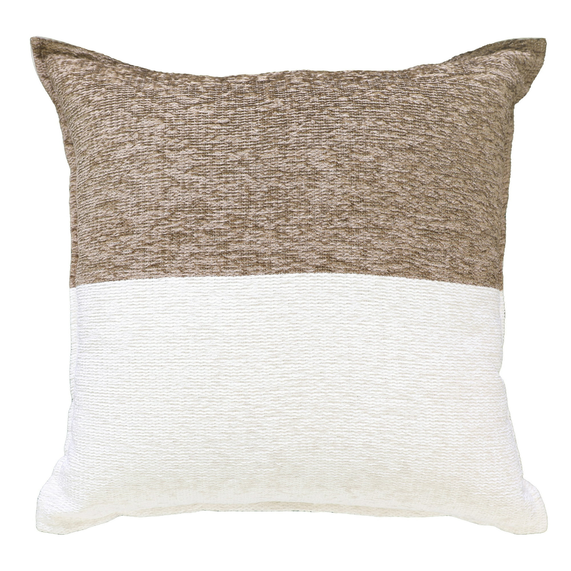 Mainstays 18" x 18" Two-Toned Brown Bag Polyester Cotton Square Decorative Throw Pillow | Walmart (US)