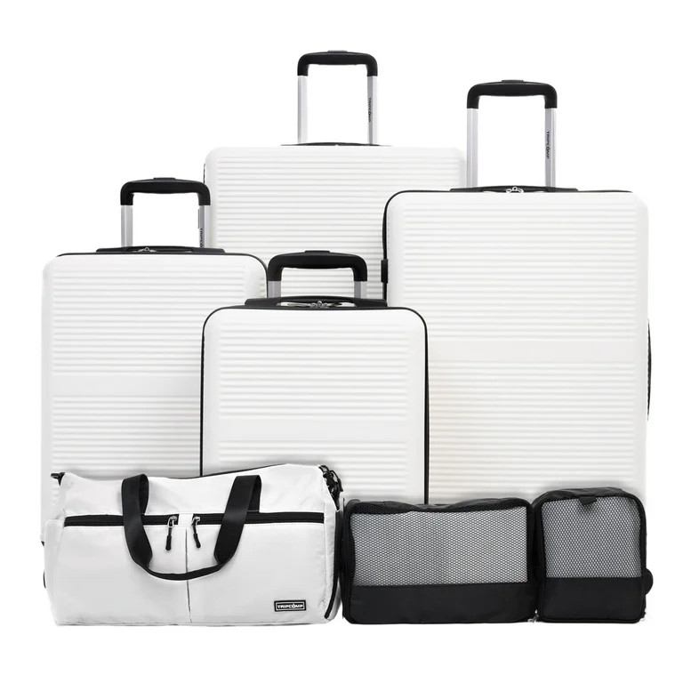 Tripcomp 7-Piece Hardside Luggage Set with TSA Lock Lightweight ABS+PC Suitcase (16/20/24/28 Inch... | Walmart (US)