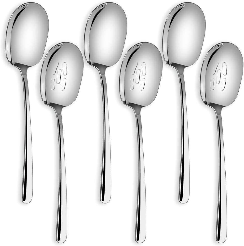 SOLEADER X-Large Serving Spoons Set,12 Inch Slotted Spoon and Serving Spoon,Spoons Silverware,Coo... | Amazon (US)