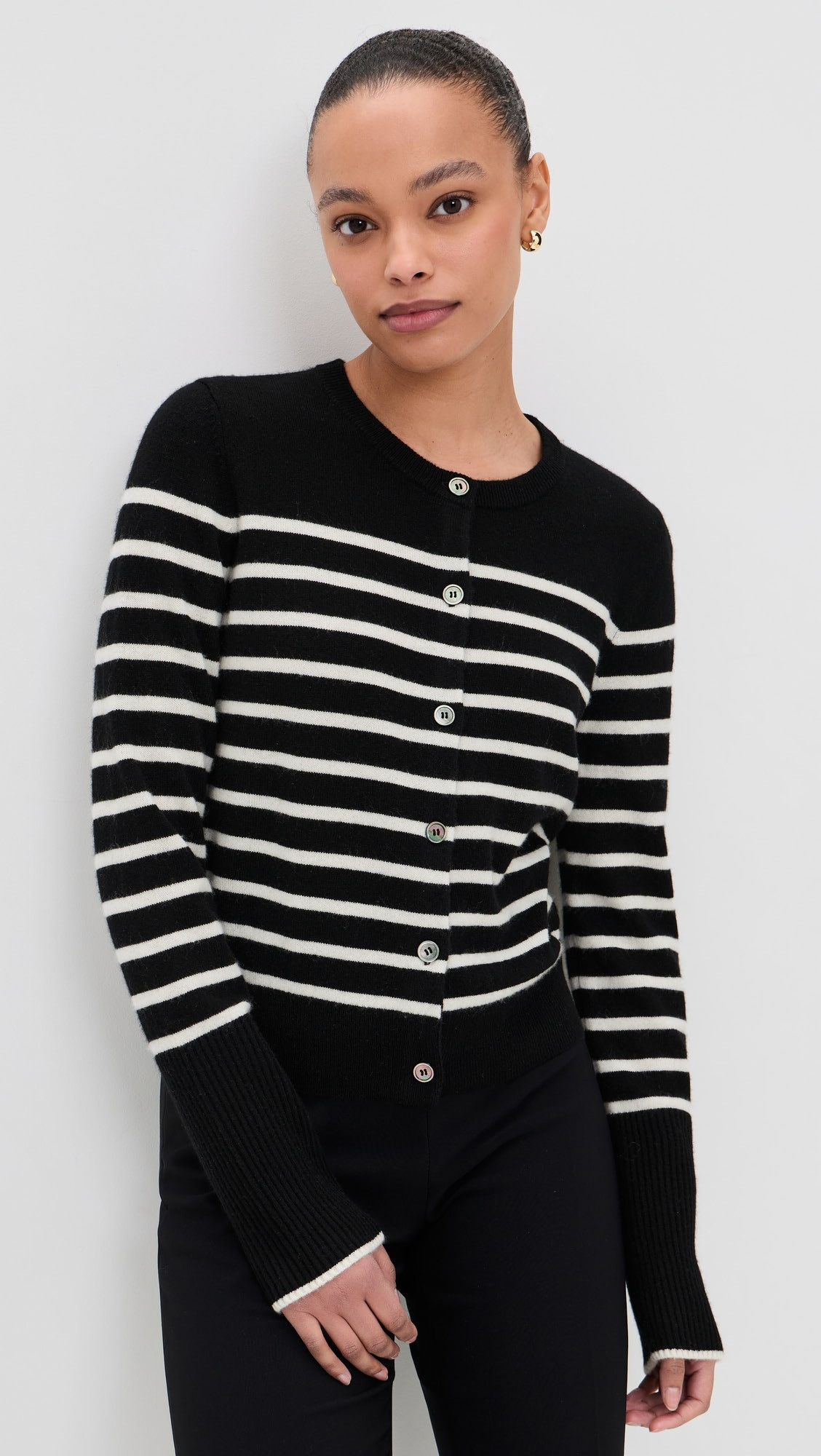 Stripe Lean Lines Cashmere Cardigan | Shopbop