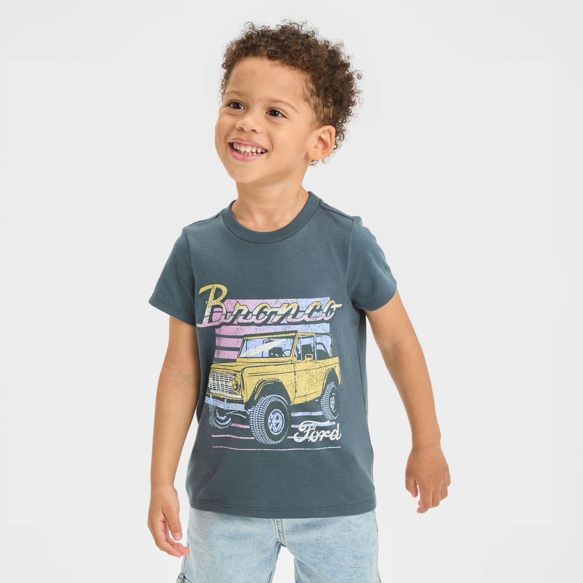 Toddler Boys' Ford Bronco Car Printed T-Shirt - Gray | Target