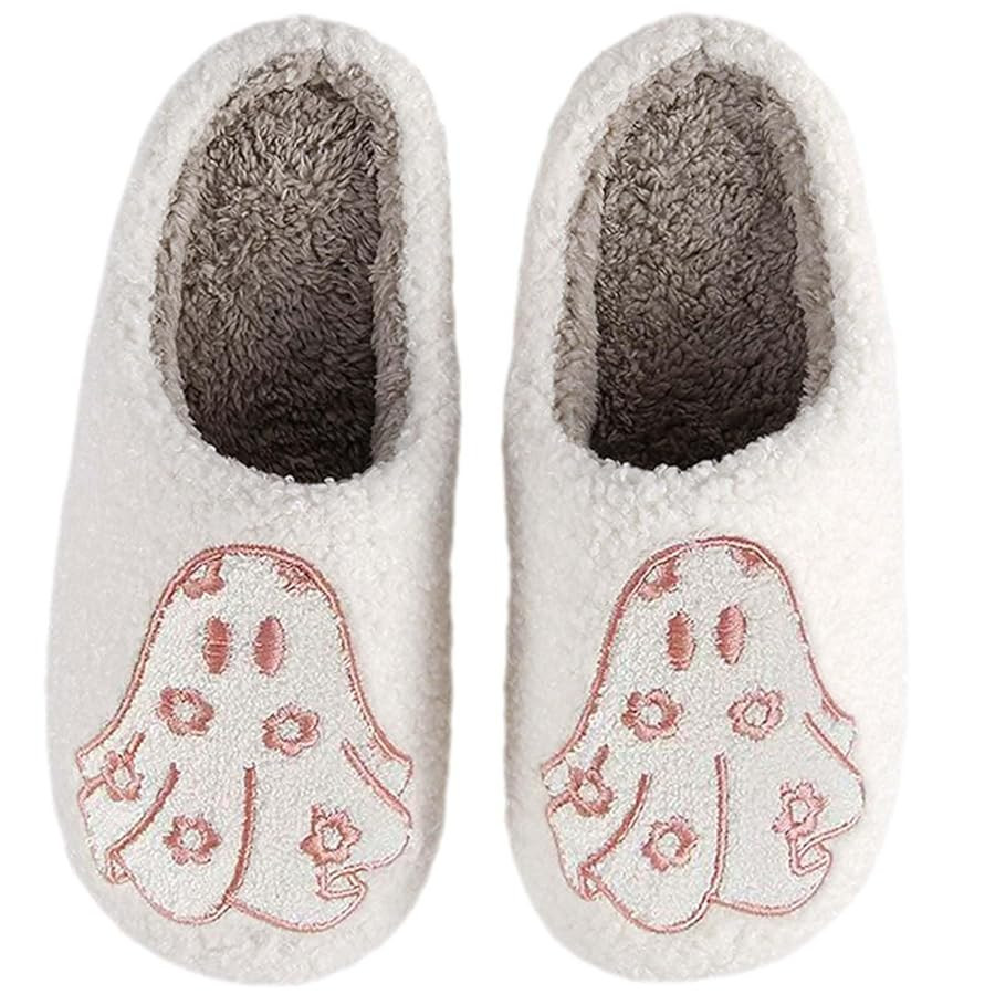 Halloween Slippers Pumpkin Slippers for Womens Mens Cute Comfy Bedroom Shoes,Home House Ladies Fu... | Amazon (US)