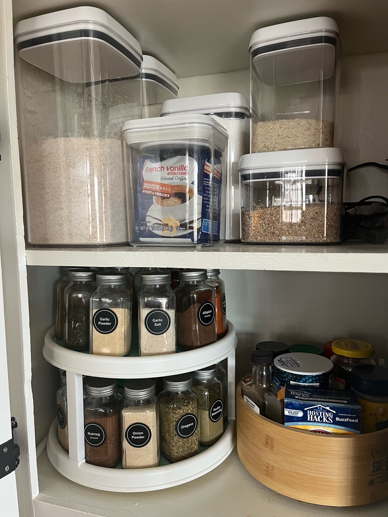 I’ve been working on getting my shelves a little more organized.   So rewarding to open a neat cupboard.  