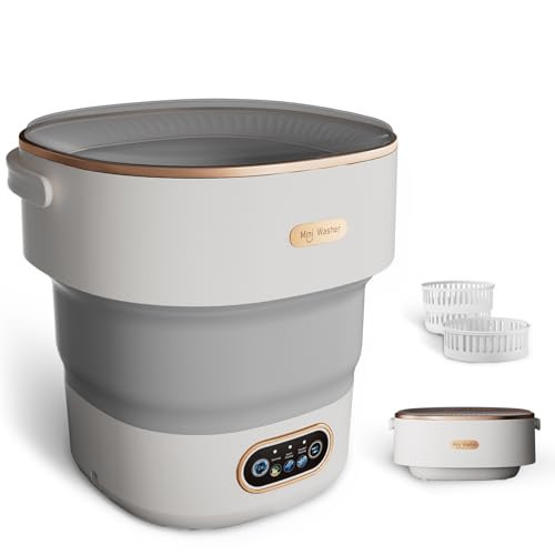 Mini Laundry Machine 16L — Foldable Portable Laundry Machine and Spinner for Baby Clothes, Underwear, Socks; Ideal for Travel, Dorms, Camping | Amazon (US)