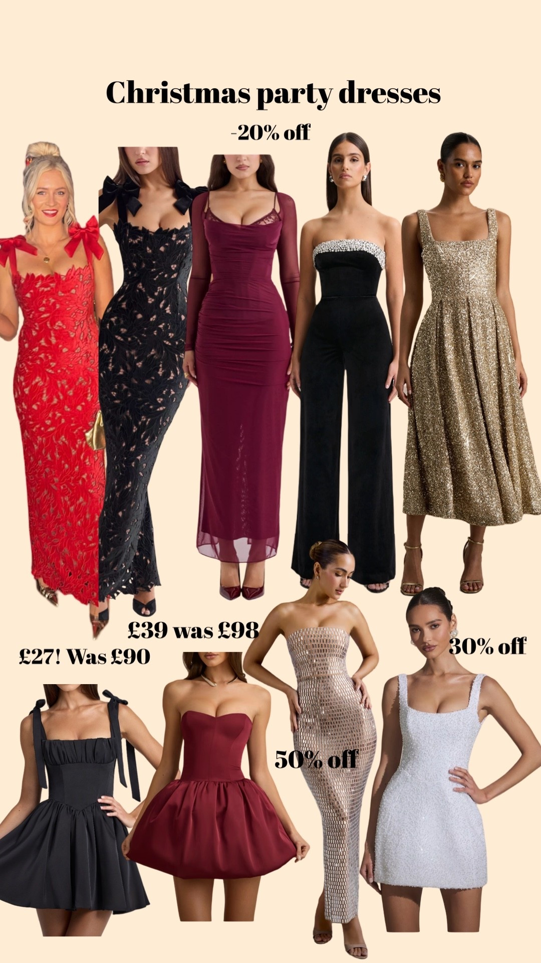 A round up of my fave Christmas party looks which are discounted 😍😍

Christmas party dress, oh polly, house of cb, club l London 

#LTKuk #LTKCyberWeek #LTKpartywear