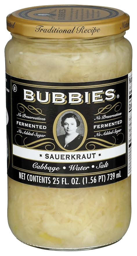 Bubbies Sauerkraut 25 oz Glass Jar | Amazon (US)