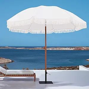 Kbrellaoutlets Patio Umbrella with UV 50+ Protection, 8 Ribs, Push Button Tilt - Ideal for Beach ... | Amazon (US)