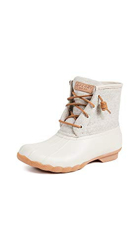 Sperry womens Saltwater Emboss Wool Boots, Off-white, 9.5 Wide US | Amazon (US)
