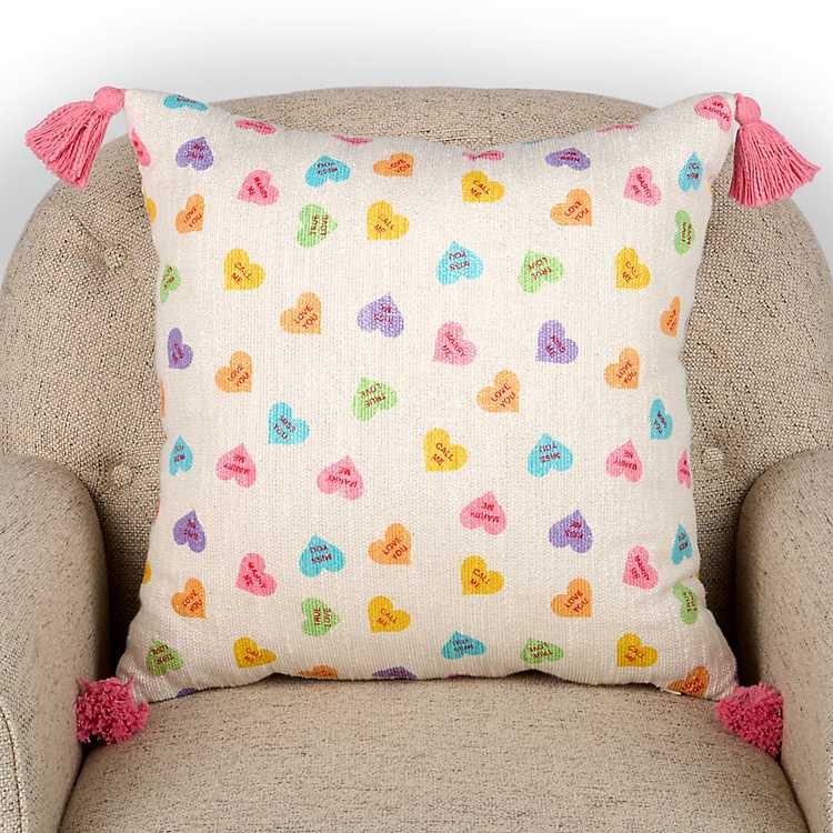 New! Conversation Hearts Pillow | Kirklands