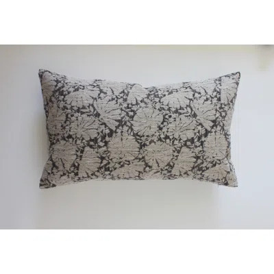Charcoal Floral Pillow Cover, Dark Gray Throw Pillow | Wayfair North America