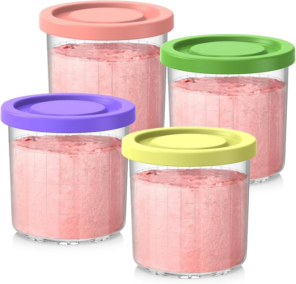 Containers Replacement for Ninja Creami Pints and Lids - 4 Pack, 16oz Cups Compatible with NC301 ... | Amazon (US)