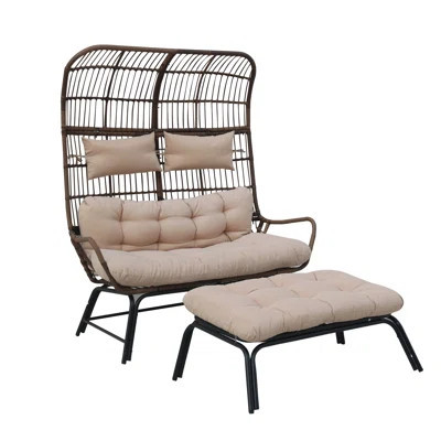 2 Person Indoor Outdoor Egg Chair W/ottoman | Wayfair North America