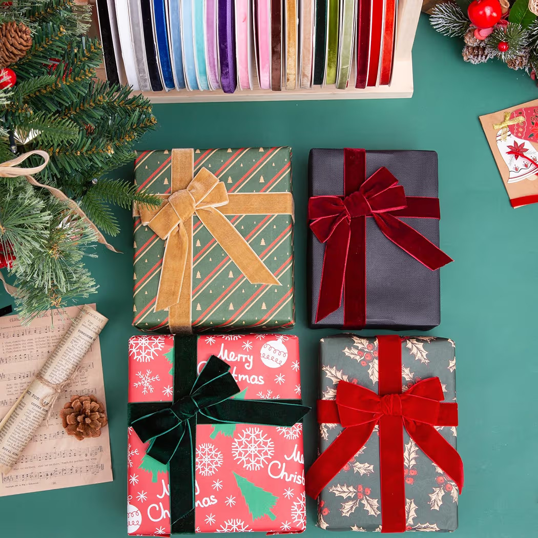 Vintage Red Velvet Ribbon, 1 Inch X 25Yd | Amazon (US)