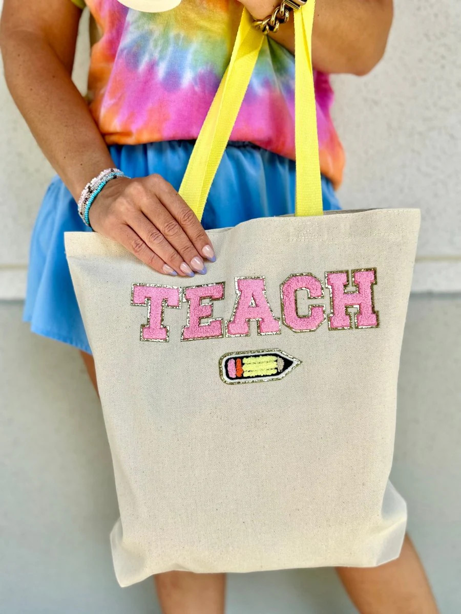 TEACH '#1 Teacher, #2 Pencil' Tote | United Monograms