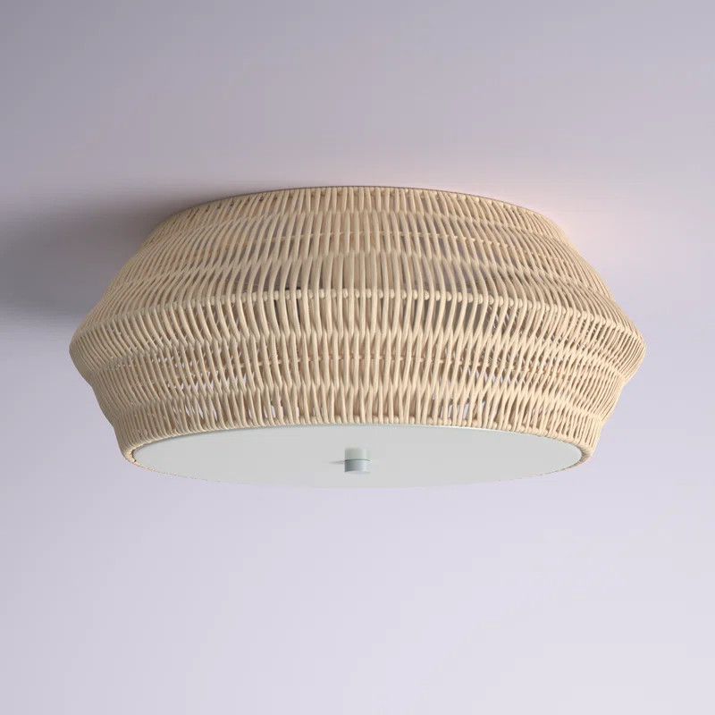 Bernan Boho Bamboo Flush Mount Ceiling Light | Wayfair North America