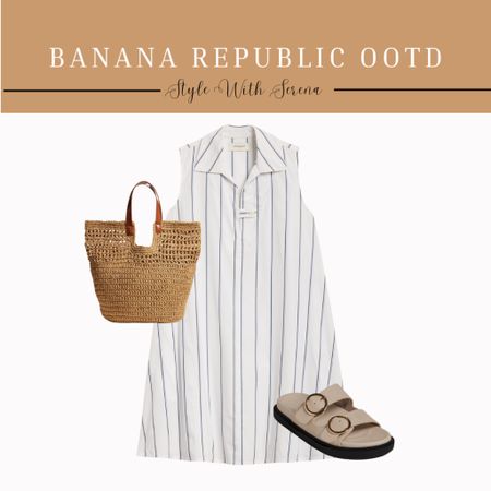 Banana republic ootd, summer dress, resort wear, sandals, straw bag, beach outfit 

#LTKFindsUnder100 #LTKSeasonal #LTKStyleTip
