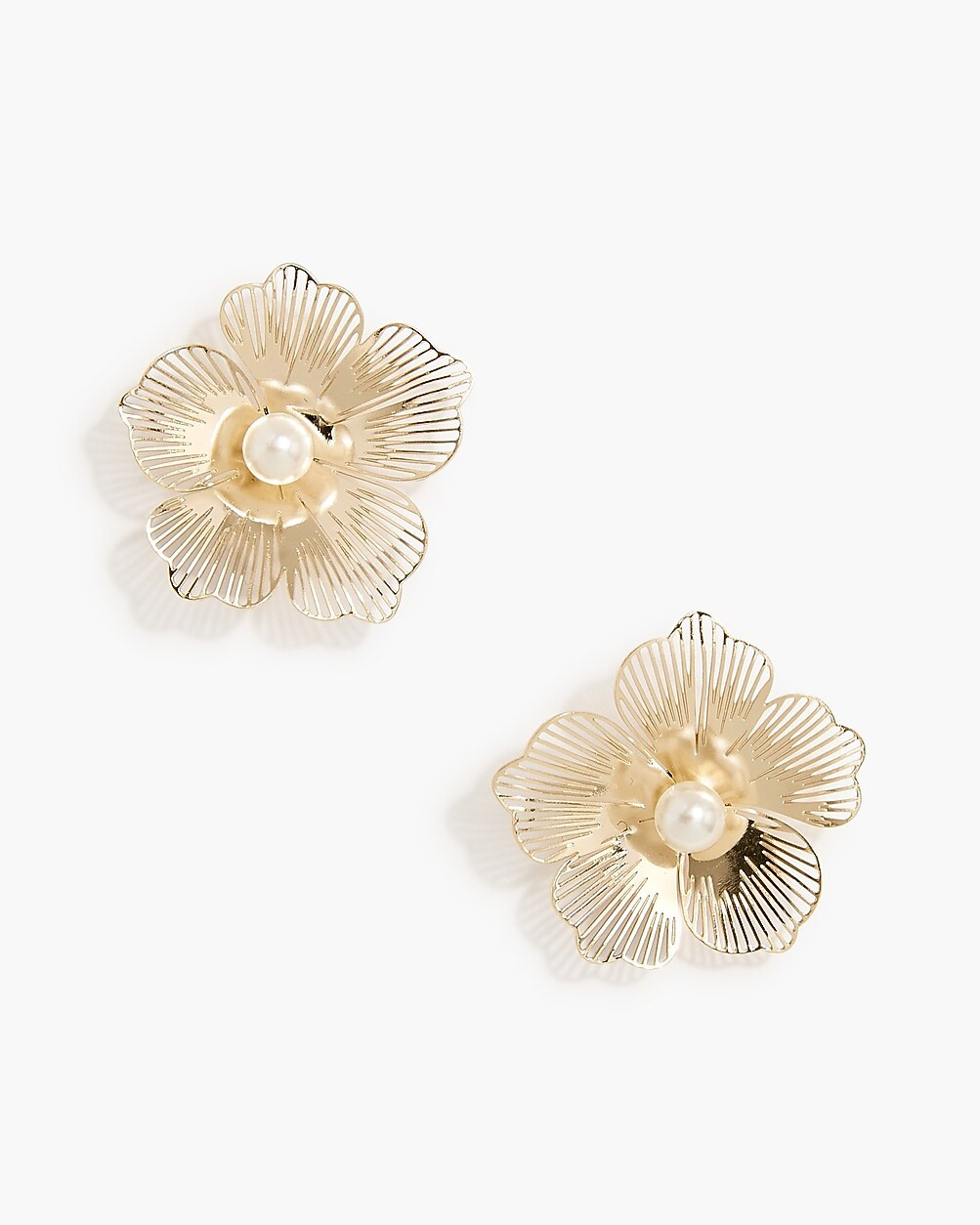 Gold floral statement earrings | J.Crew Factory