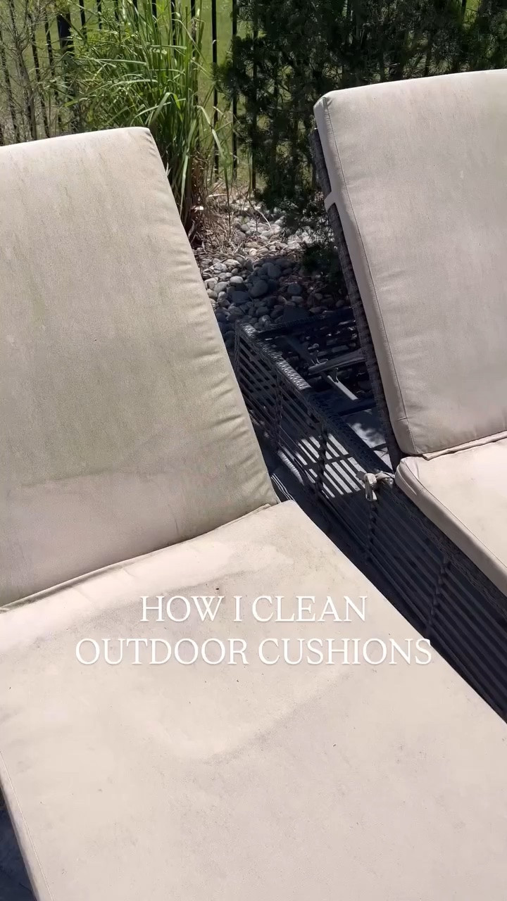 How I clean outdoor patio cushions! I use this cleaner if there’s any mold or mildew - if it’s just dirty I’ll use my pressure washer. This stuff is magic though - you can use it on siding, patio umbrellas & more! Just make sure you test a small area first if using on fabric.

#LTKSeasonal #LTKHome #LTKmomlife