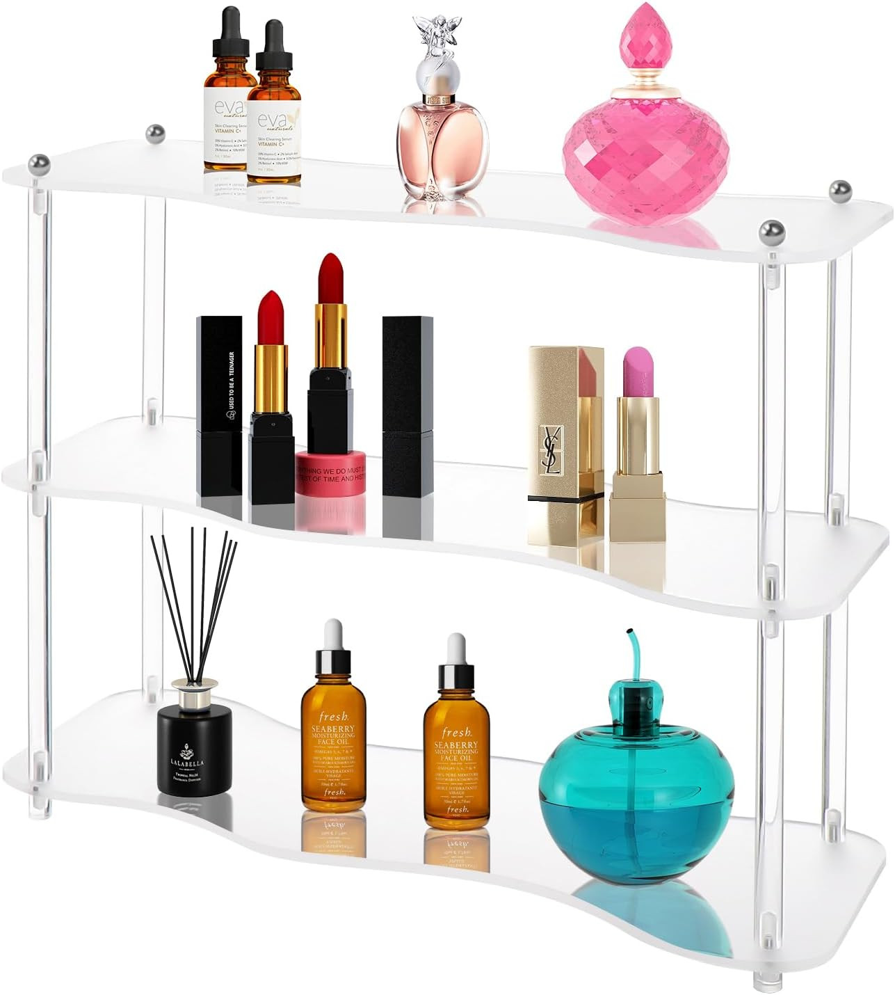 Naconmlet Space-Saving Bathroom Tidy Rack - 3 Tier Organizing Shelf for Toiletries, Makeup, and Acce | Amazon (US)
