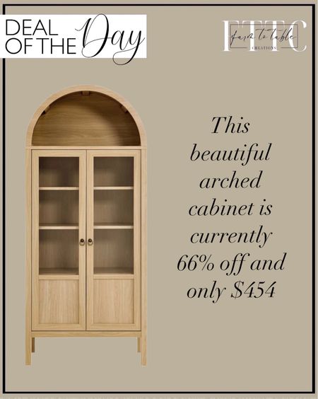 Deal of the Day. Follow @farmtotablecreations on Instagram for more inspiration.

This beautiful arched cabinet is a steal at this price. It also comes in a darker wood finish. Free shipping. 

Wayfair Home Finds | Amazon Home | Target Finds | Loloi Rugs | Hearth & Hand Magnolia | console table | console table styling | faux stems | entryway space | home decor finds | neutral decor | entryway decor | cozy home | affordable decor |  home decor | home inspiration | spring stems | spring console | spring vignette | spring decor | spring decorations | console styling | entryway rug | cozy moody home | moody decor | neutral home


#LTKHome #LTKStyleTip #LTKSaleAlert