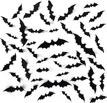 Joy Bang Halloween Bats Decor 108PCS 3D Bats for Wall Decoration Halloween Plastic Black Bat Wall... | Amazon (US)