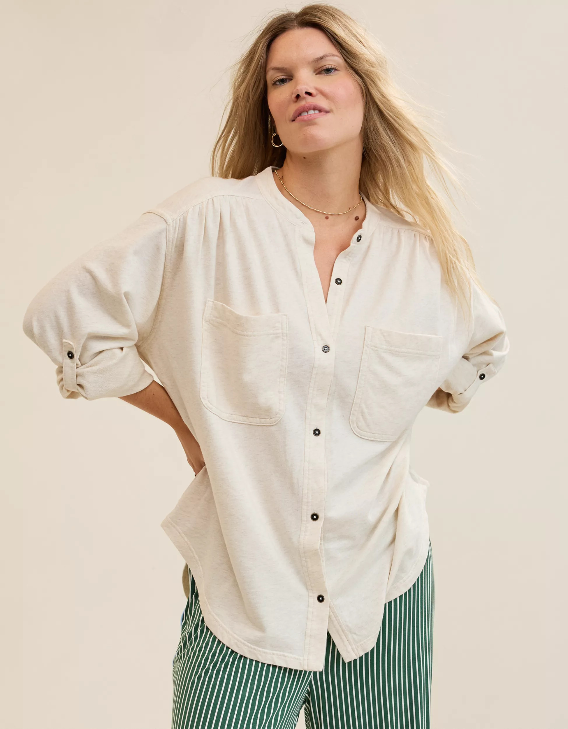 Aerie Roll With It Lightweight Fleece Shirt | Aerie