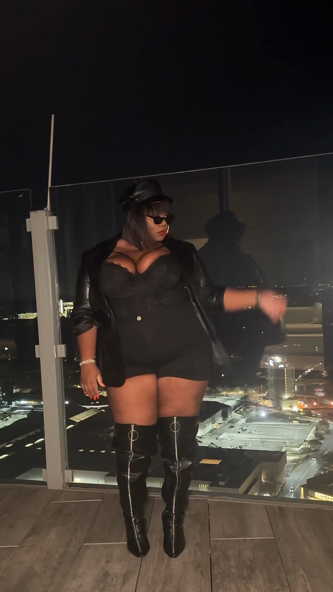 Who says all black isn’t perfect for valentines day ??? 

🤍 boots are an old purchase from Fashion to Figure 

#thighhighboots #curvyfits 

#LTKdayinmylife #LTKPlusSize #LTKootd